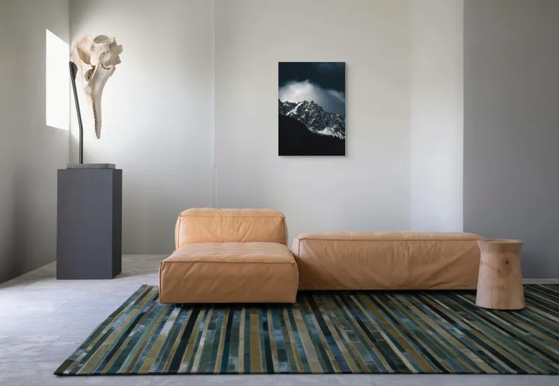 Tablou Canvas, "Frumusețea tăcută a munților înzăpeziți", Munți, Zăpadă, Stânci, Cer, Nor, Umbre, Natură, Imagine, Lumină, Peisaj, 50 x 70 cm – poza 7