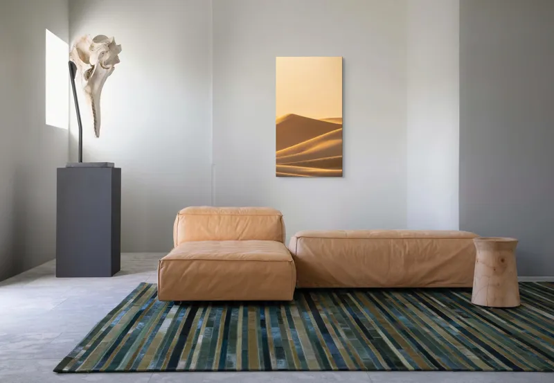 Tablou Canvas, "Dunele aurii sub soare arid", Aur, Valuri, Nisip, Serenitate, Imensitate, Calm, Dune, Lumină, 50 x 90 cm – poza 5