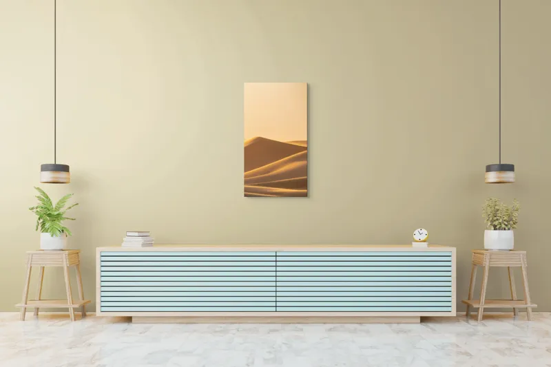 Tablou Canvas, "Dunele aurii sub soare arid", Aur, Valuri, Nisip, Serenitate, Imensitate, Calm, Dune, Lumină, 50 x 90 cm – poza 6