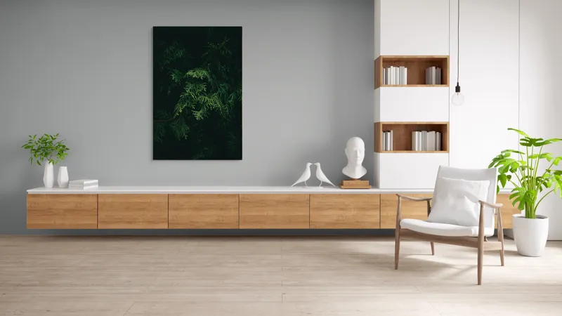 Tablou Canvas, "Frumusețea misterioasă a frunzelor de conifer", Verde, Frunze, Întuneric, Natură, Mister, Contrast, Liniște, 100 x 150 cm – poza 8