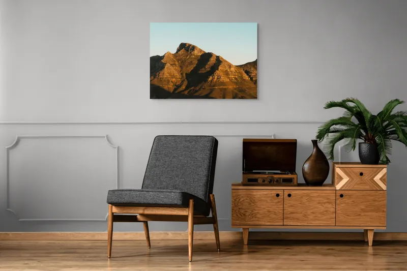 Tablou Canvas, "Umbre jucăușe pe crestele muntelui.", Munți, Stânci, Apus, Peisaj, Lumină, Natură, Urcuș, Cer, Umbre, Frumusețe., 100 x 70 cm – poza 8