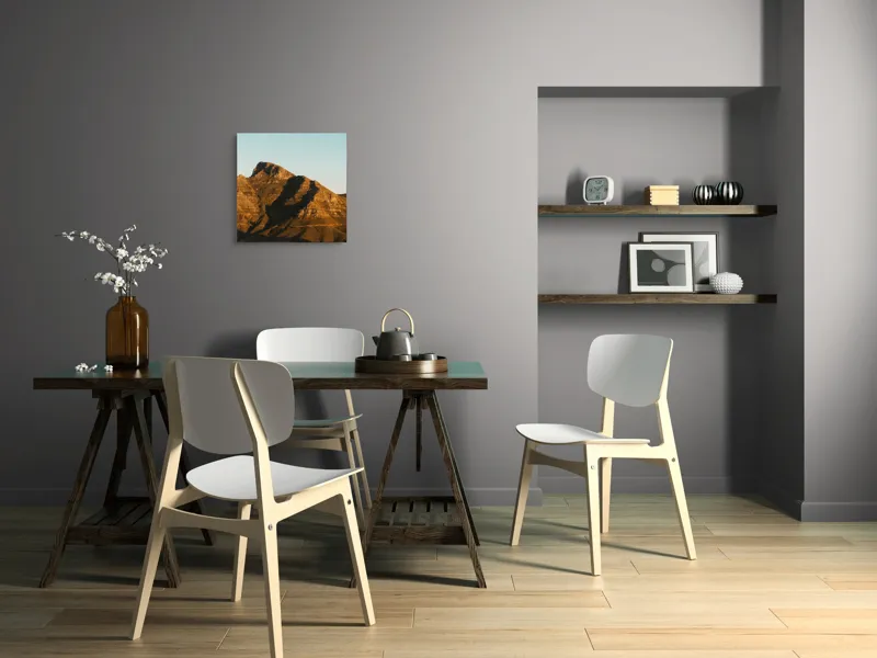 Tablou Canvas, "Umbre jucăușe pe crestele muntelui.", Munți, Stânci, Apus, Peisaj, Lumină, Natură, Urcuș, Cer, Umbre, Frumusețe., 50 x 50 cm – poza 8