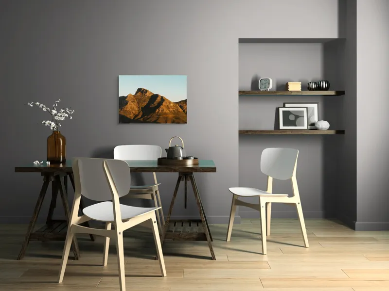 Tablou Canvas, "Umbre jucăușe pe crestele muntelui.", Munți, Stânci, Apus, Peisaj, Lumină, Natură, Urcuș, Cer, Umbre, Frumusețe., 70 x 50 cm – poza 5