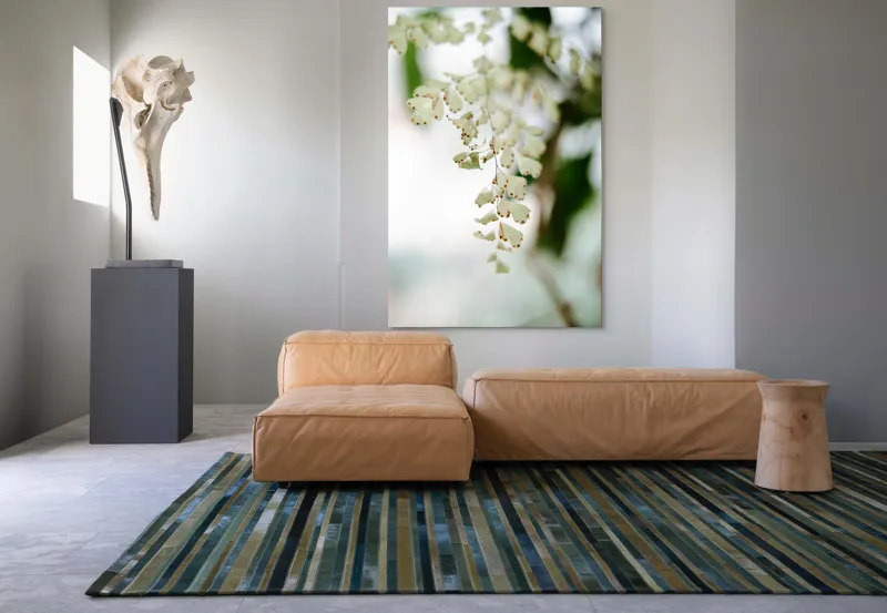Tablou Canvas, "Frunziș diafan în adiere ușoară", Fermecate, Delicate, Naturale, Eterice, Frunze, Gingașe, Verzi, Fragile, Tranquile, 100 x 150 cm – poza 7