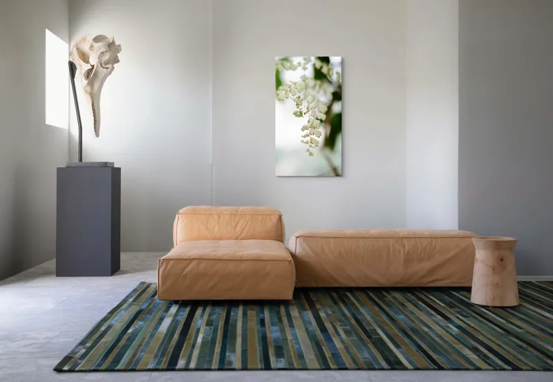 Tablou Canvas, "Frunziș diafan în adiere ușoară", Fermecate, Delicate, Naturale, Eterice, Frunze, Gingașe, Verzi, Fragile, Tranquile, 50 x 90 cm – poza 5
