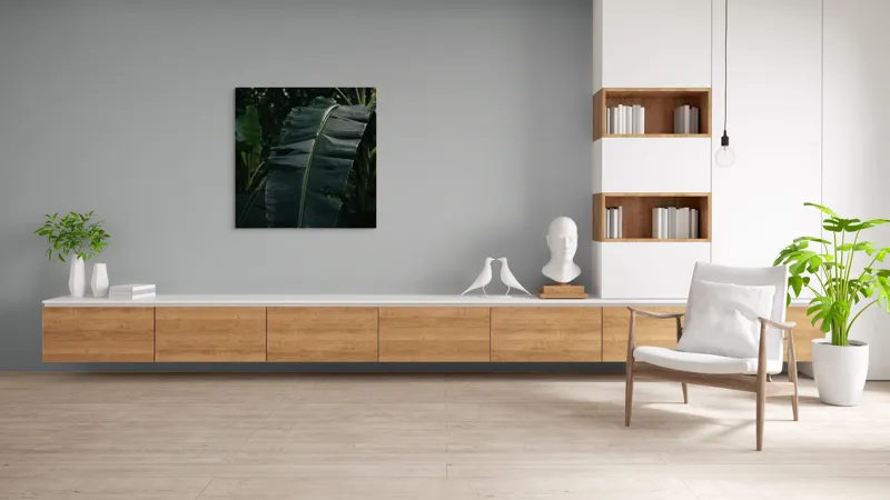 Tablou Canvas, "Frunze de bananier în umbră densă", Frunze, Verde, Textură, Umbre, Natură, Lumină, Tropical, Detalii, 100 x 100 cm – poza 8