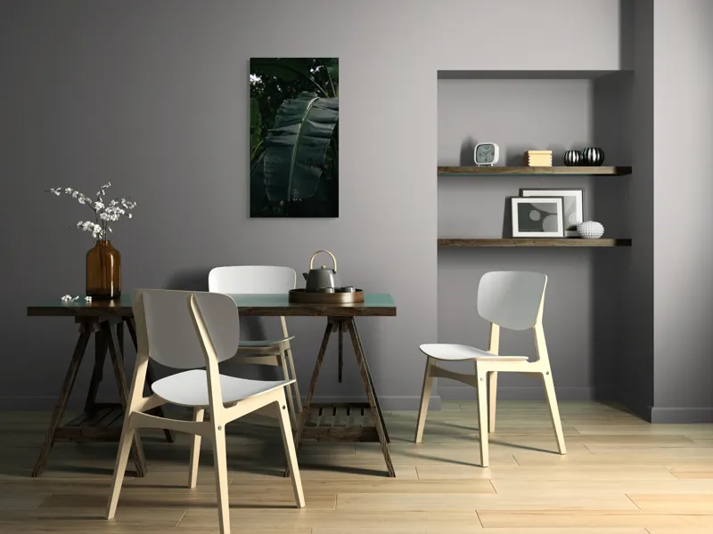 Tablou Canvas, "Frunze de bananier în umbră densă", Frunze, Verde, Textură, Umbre, Natură, Lumină, Tropical, Detalii, 50 x 90 cm – poza 4