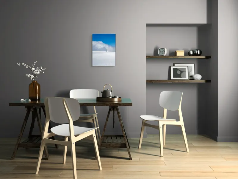 Tablou Canvas, "Singuratic în întinderea albă infinită", Zăpadă, Cer, Nori, Singurătate, Liniște, Puritate, Frig, Natură, Calm, Imensitate, 39 x 54 cm – poza 7