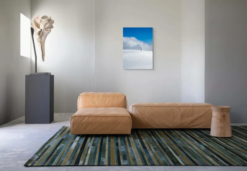 Tablou Canvas, "Singuratic în întinderea albă infinită", Zăpadă, Cer, Nori, Singurătate, Liniște, Puritate, Frig, Natură, Calm, Imensitate, 50 x 70 cm – poza 7