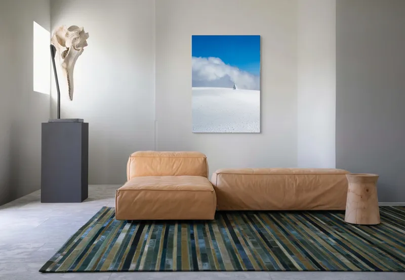 Tablou Canvas, "Singuratic în întinderea albă infinită", Zăpadă, Cer, Nori, Singurătate, Liniște, Puritate, Frig, Natură, Calm, Imensitate, 70 x 100 cm – poza 7