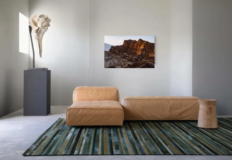 Tablou Canvas, "Răsărit peste stâncile deșertului", Vârfuri, Munți, Stânci, Apus, Erosion, Lumină, Uscăciune, Natură, Grandios, Peisaj., 90 x 50 cm – poza 8