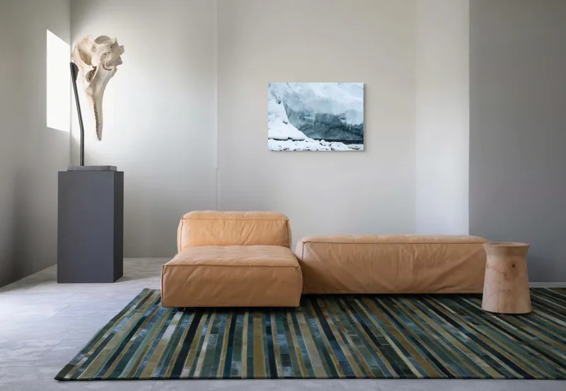 Tablou Canvas, "Peștera înghețată din tărâmul nordic", Gheață, Zăpadă, Stânci, Turturi, Frig, Albastru, Norii, Natura, Timp, Iarnă, 70 x 50 cm – poza 8