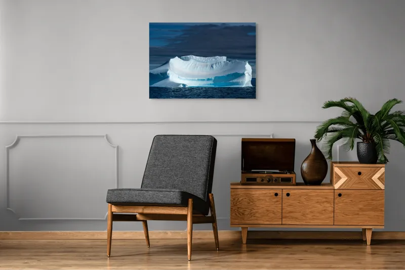 Tablou Canvas, "Dansul tăcut al ghețarului albastru", Gheață, Ocean, Cer, Nor, Peisaj, Antarctic, Contrast, Liniște, 100 x 70 cm – poza 8