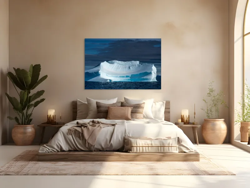 Tablou Canvas, "Dansul tăcut al ghețarului albastru", Gheață, Ocean, Cer, Nor, Peisaj, Antarctic, Contrast, Liniște, 150 x 100 cm – poza 4