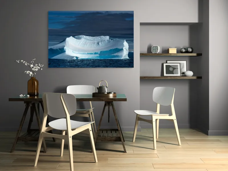 Tablou Canvas, "Dansul tăcut al ghețarului albastru", Gheață, Ocean, Cer, Nor, Peisaj, Antarctic, Contrast, Liniște, 150 x 100 cm – poza 5
