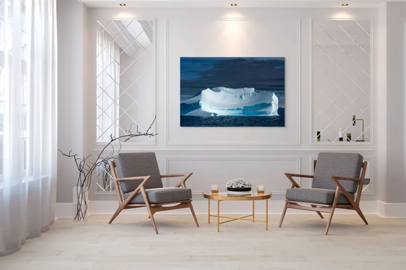 Tablou Canvas, "Dansul tăcut al ghețarului albastru", Gheață, Ocean, Cer, Nor, Peisaj, Antarctic, Contrast, Liniște, 150 x 100 cm – poza 7