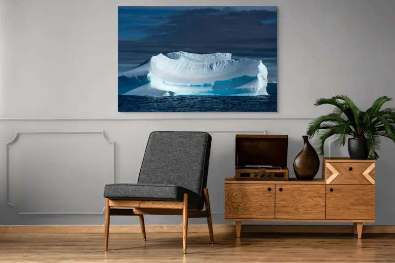 Tablou Canvas, "Dansul tăcut al ghețarului albastru", Gheață, Ocean, Cer, Nor, Peisaj, Antarctic, Contrast, Liniște, 150 x 100 cm – poza 8