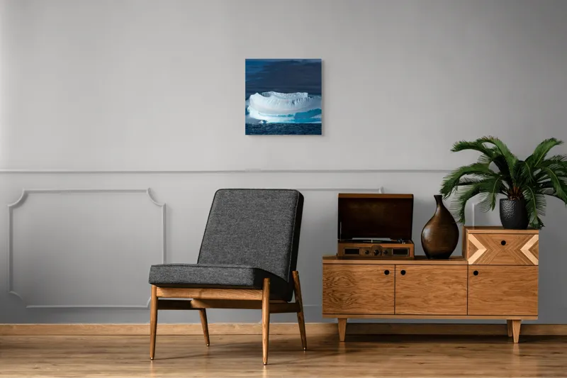 Tablou Canvas, "Dansul tăcut al ghețarului albastru", Gheață, Ocean, Cer, Nor, Peisaj, Antarctic, Contrast, Liniște, 50 x 50 cm – poza 6