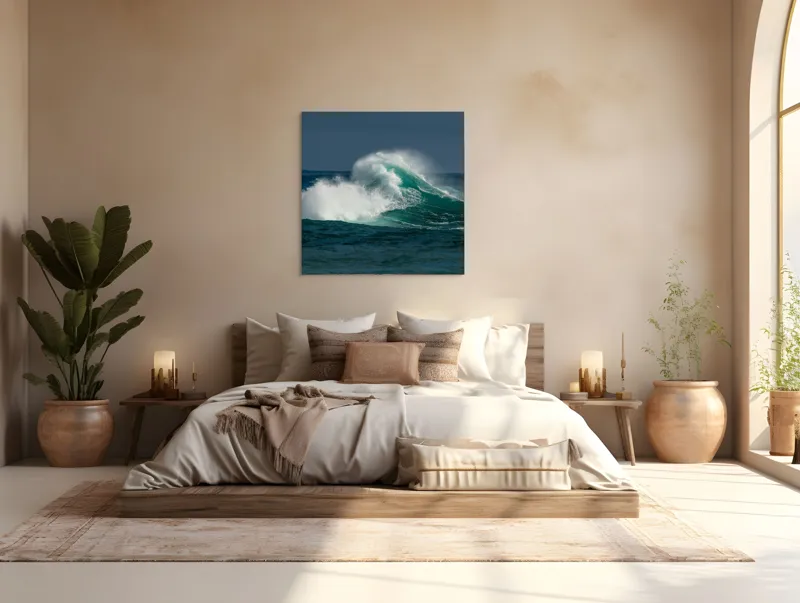 Tablou Canvas, "Furtună deasupra apelor smaraldine", Ape, Valuri, Energie, Spumă, Ocean, Mișcare, Natură, Forță, 100 x 100 cm – poza 4