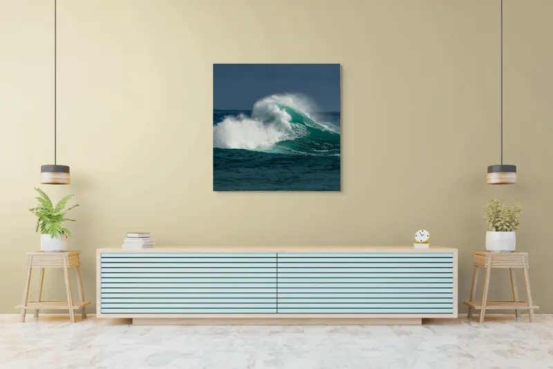 Tablou Canvas, "Furtună deasupra apelor smaraldine", Ape, Valuri, Energie, Spumă, Ocean, Mișcare, Natură, Forță, 100 x 100 cm – poza 5