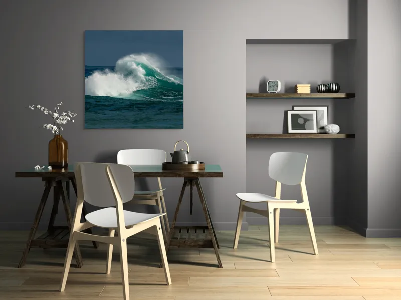 Tablou Canvas, "Furtună deasupra apelor smaraldine", Ape, Valuri, Energie, Spumă, Ocean, Mișcare, Natură, Forță, 100 x 100 cm – poza 6
