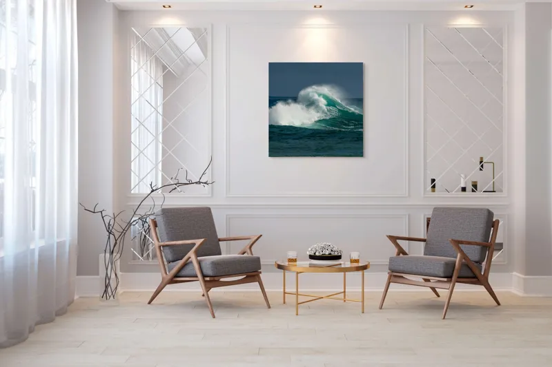 Tablou Canvas, "Furtună deasupra apelor smaraldine", Ape, Valuri, Energie, Spumă, Ocean, Mișcare, Natură, Forță, 100 x 100 cm – poza 7