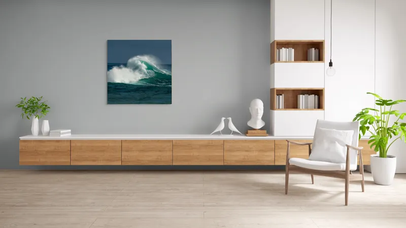 Tablou Canvas, "Furtună deasupra apelor smaraldine", Ape, Valuri, Energie, Spumă, Ocean, Mișcare, Natură, Forță, 100 x 100 cm – poza 8