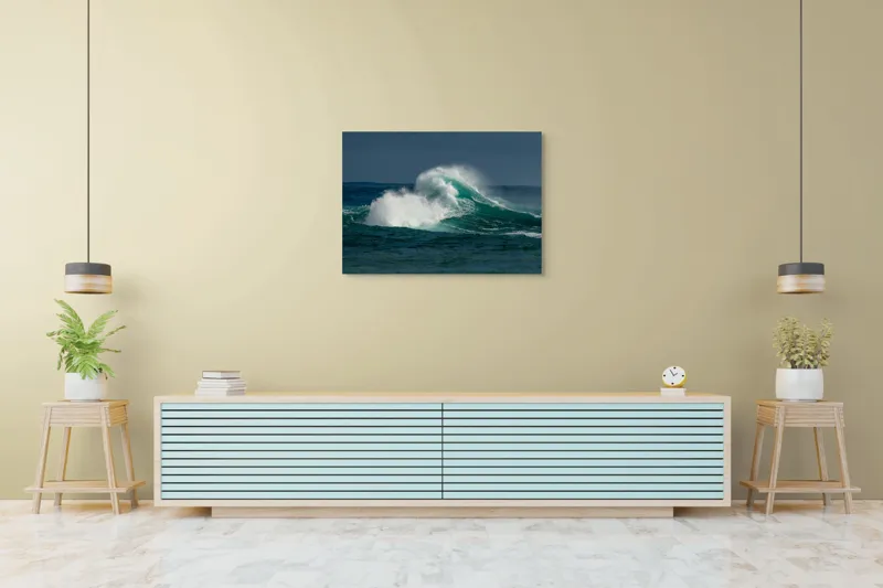 Tablou Canvas, "Furtună deasupra apelor smaraldine", Ape, Valuri, Energie, Spumă, Ocean, Mișcare, Natură, Forță, 100 x 70 cm – poza 4