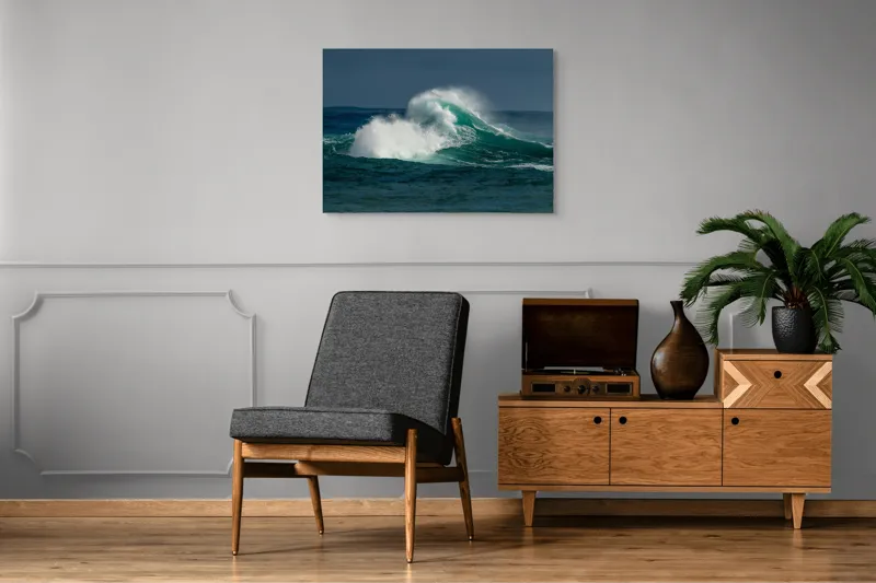 Tablou Canvas, "Furtună deasupra apelor smaraldine", Ape, Valuri, Energie, Spumă, Ocean, Mișcare, Natură, Forță, 100 x 70 cm – poza 8