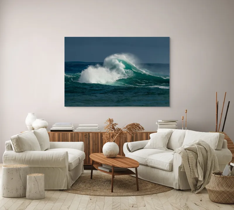 Tablou Canvas, "Furtună deasupra apelor smaraldine", Ape, Valuri, Energie, Spumă, Ocean, Mișcare, Natură, Forță, 150 x 100 cm – poza 3