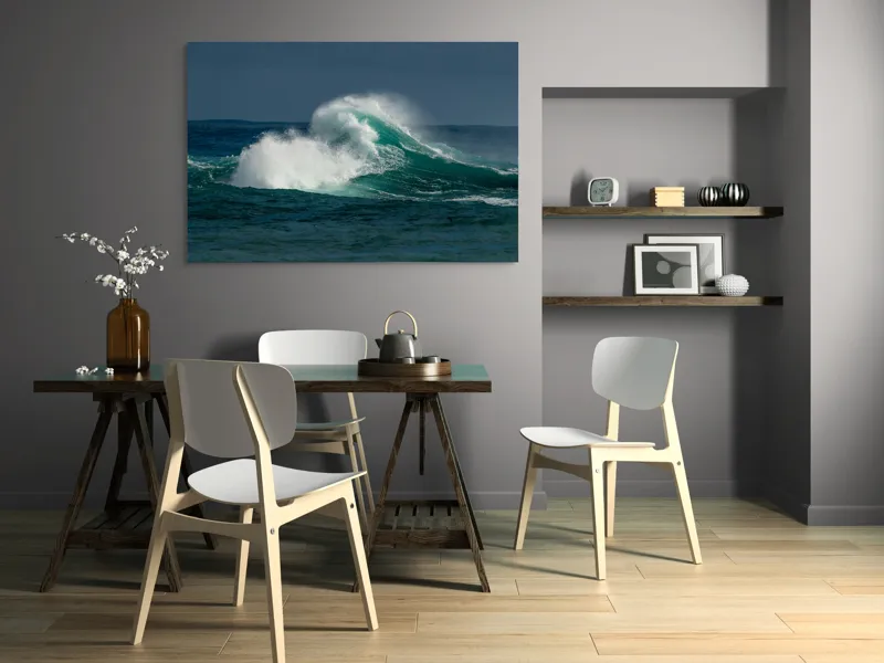Tablou Canvas, "Furtună deasupra apelor smaraldine", Ape, Valuri, Energie, Spumă, Ocean, Mișcare, Natură, Forță, 150 x 100 cm – poza 5