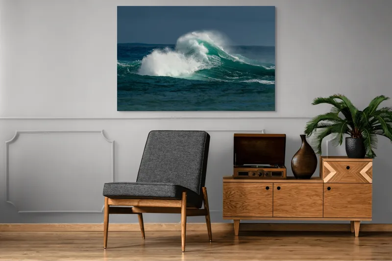 Tablou Canvas, "Furtună deasupra apelor smaraldine", Ape, Valuri, Energie, Spumă, Ocean, Mișcare, Natură, Forță, 150 x 100 cm – poza 8