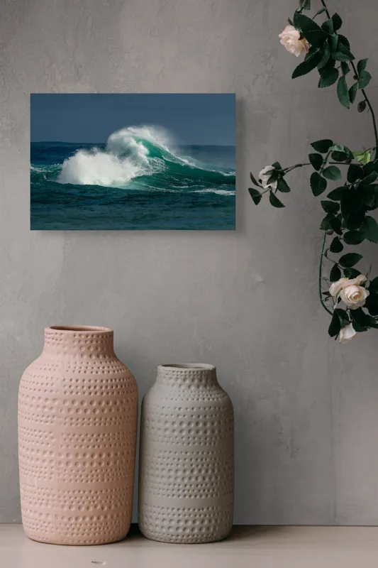 Tablou Canvas, "Furtună deasupra apelor smaraldine", Ape, Valuri, Energie, Spumă, Ocean, Mișcare, Natură, Forță, 39 x 26 cm – poza 4