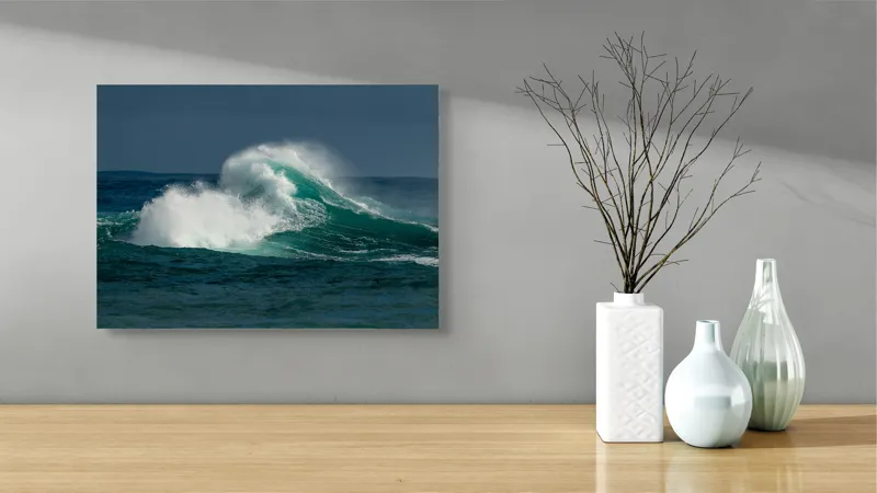 Tablou Canvas, "Furtună deasupra apelor smaraldine", Ape, Valuri, Energie, Spumă, Ocean, Mișcare, Natură, Forță, 54 x 39 cm – poza 3