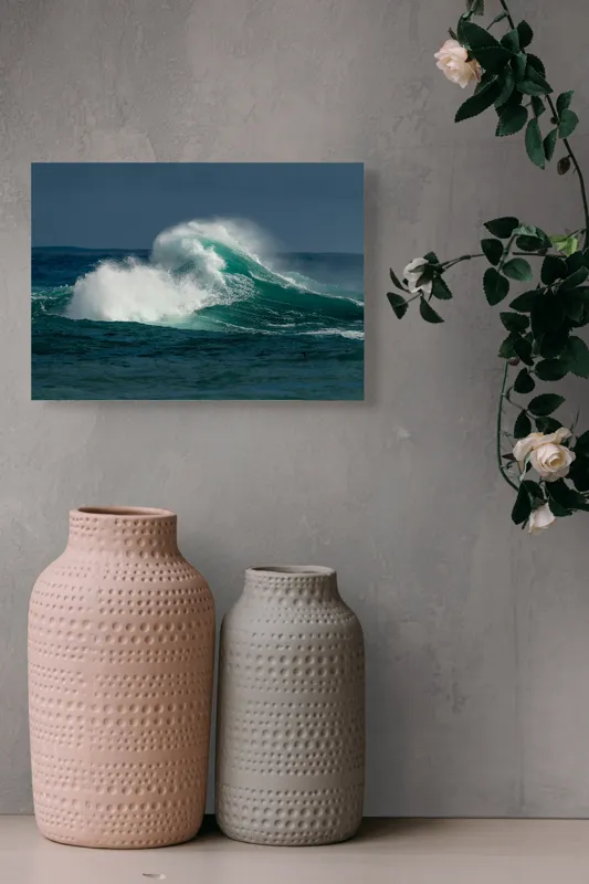 Tablou Canvas, "Furtună deasupra apelor smaraldine", Ape, Valuri, Energie, Spumă, Ocean, Mișcare, Natură, Forță, 54 x 39 cm – poza 8