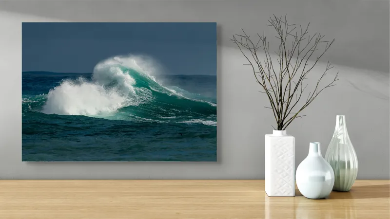 Tablou Canvas, "Furtună deasupra apelor smaraldine", Ape, Valuri, Energie, Spumă, Ocean, Mișcare, Natură, Forță, 70 x 50 cm – poza 3