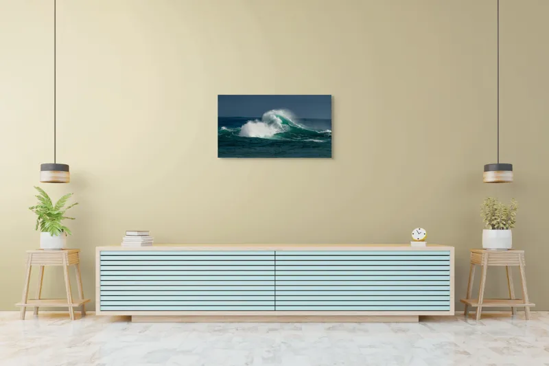 Tablou Canvas, "Furtună deasupra apelor smaraldine", Ape, Valuri, Energie, Spumă, Ocean, Mișcare, Natură, Forță, 90 x 50 cm – poza 5