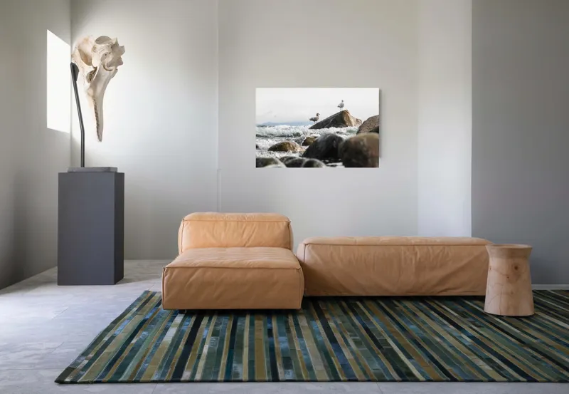 Tablou Canvas, "Pescăruși pe stânci în valuri mari", Pietre, Valuri, Pescarusi, Mare, Cer, Ocean, Spuma, Natura, Tranquilitate, Frumusete, 90 x 50 cm – poza 8