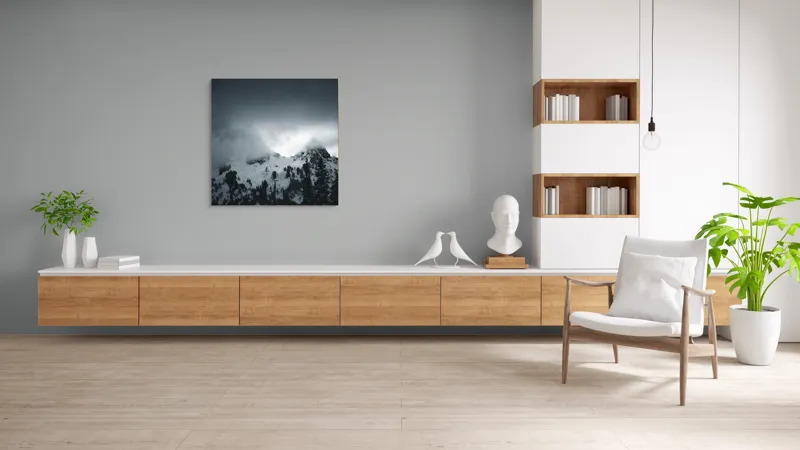Tablou Canvas, "Vârfuri ascunse sub nori întunecați", Nor, Munte, Zăpadă, Ceață, Întuneric, 100 x 100 cm – poza 8