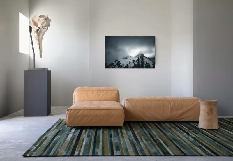 Tablou Canvas, "Vârfuri ascunse sub nori întunecați", Nor, Munte, Zăpadă, Ceață, Întuneric, 90 x 50 cm – poza 8
