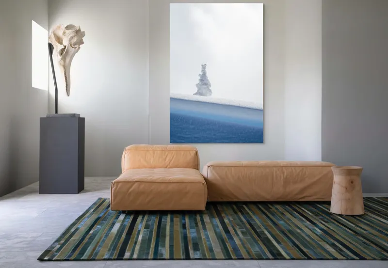 Tablou Canvas, "Singuraticul brad acoperit de nea", Alb, Singuratic, Înghețat, Cer, Tăcut, Contrastant, Peisaj., 100 x 150 cm – poza 7