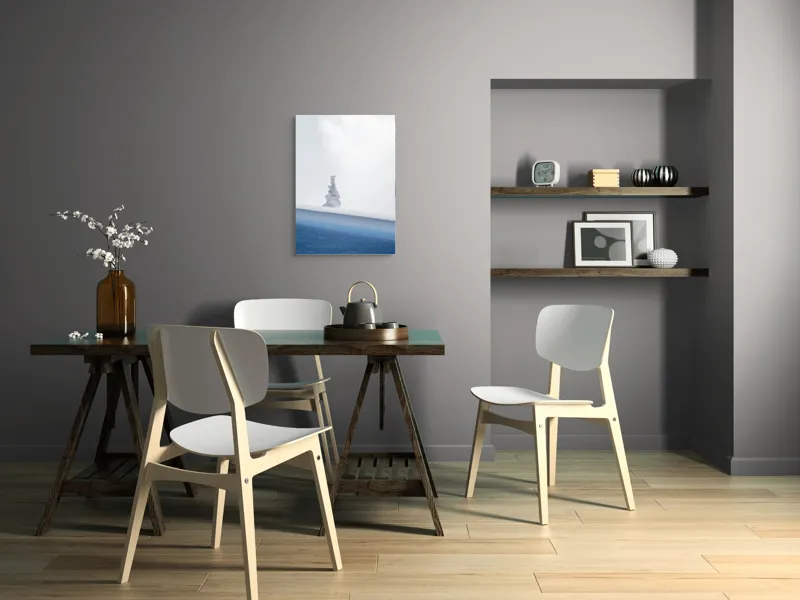Tablou Canvas, "Singuraticul brad acoperit de nea", Alb, Singuratic, Înghețat, Cer, Tăcut, Contrastant, Peisaj., 50 x 70 cm – poza 5