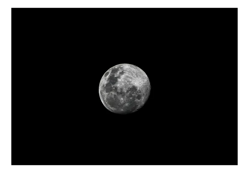 Tablou Canvas, "Luna strălucitoare pe cerul întunecat", Lună, Noapte, Mister, Lumină, Strălucire, Cer, Umbre, Frumusețe, Cicluri, Infinire., 39 x 26 cm