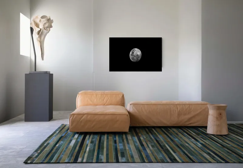 Tablou Canvas, "Luna strălucitoare pe cerul întunecat", Lună, Noapte, Mister, Lumină, Strălucire, Cer, Umbre, Frumusețe, Cicluri, Infinire., 90 x 50 cm – poza 8