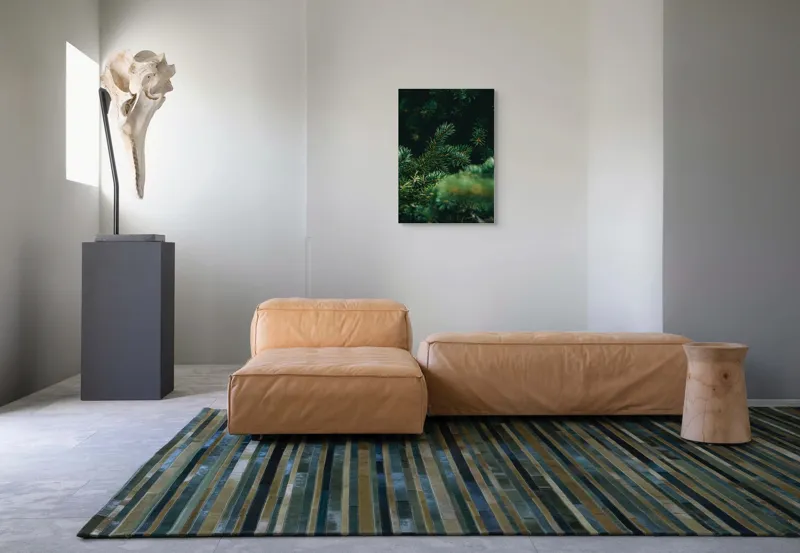 Tablou Canvas, "Verde în adâncul pădurii de conifere", Verde, Ace, Natură, Pini, Frunze, Întunecat, Ramuri, Textură, 50 x 70 cm – poza 7