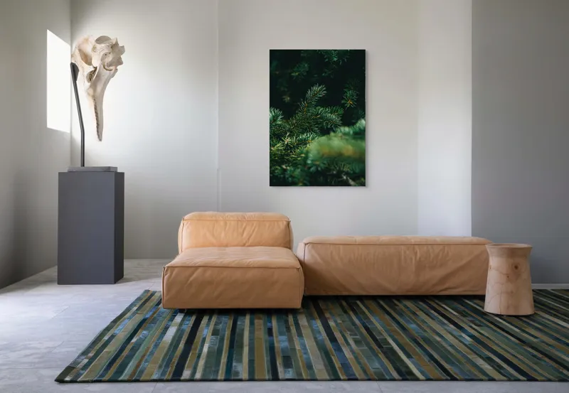 Tablou Canvas, "Verde în adâncul pădurii de conifere", Verde, Ace, Natură, Pini, Frunze, Întunecat, Ramuri, Textură, 70 x 100 cm – poza 7