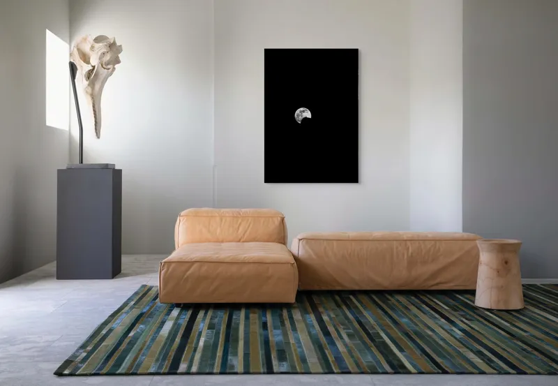 Tablou Canvas, "Umbra pisicii pe lună plină", Mister, Reflecție, Solitudine, Noapte, Lună, Siluetă, Cer, Lumină, Umbre, Peisaj, 70 x 100 cm – poza 7