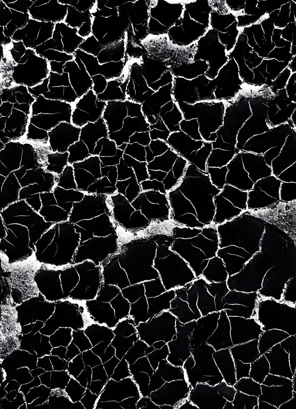 Tablou Canvas, "Căutând apa în deșertul întunecat", Crăpături, Textură, Abstracție, Contraste, Monocrom, Impresionant, Fragilitate, Descompunere, Estetic, Natură, Geometric., 39 x 54 cm – poza 2