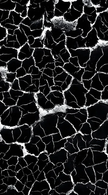 Tablou Canvas, "Căutând apa în deșertul întunecat", Crăpături, Textură, Abstracție, Contraste, Monocrom, Impresionant, Fragilitate, Descompunere, Estetic, Natură, Geometric., 50 x 90 cm – poza 2
