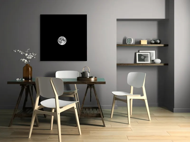 Tablou Canvas, "Luna plină pe cerul nopții", Lună, Claritate, Întuneric, Lumină, Mister, Noapte, Cer, Frumusețe, Solitudine, Pace, Enigmă, Spațiu, Liniște, Vise, Fascinație, 100 x 100 cm – poza 6